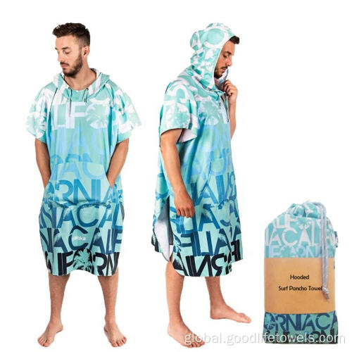 Microfiber Surf Beach Robe Poncho Towel Microfiber Surf Beach Wetsuit Changing Robe Poncho Towel Manufactory